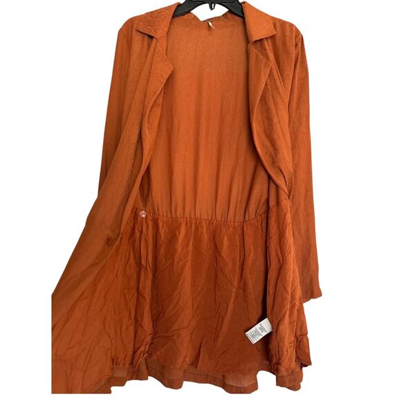 Free People Simone Notch Lapel Mini Dress in Cinnaber  Size X-Small - Picture 4 of 7